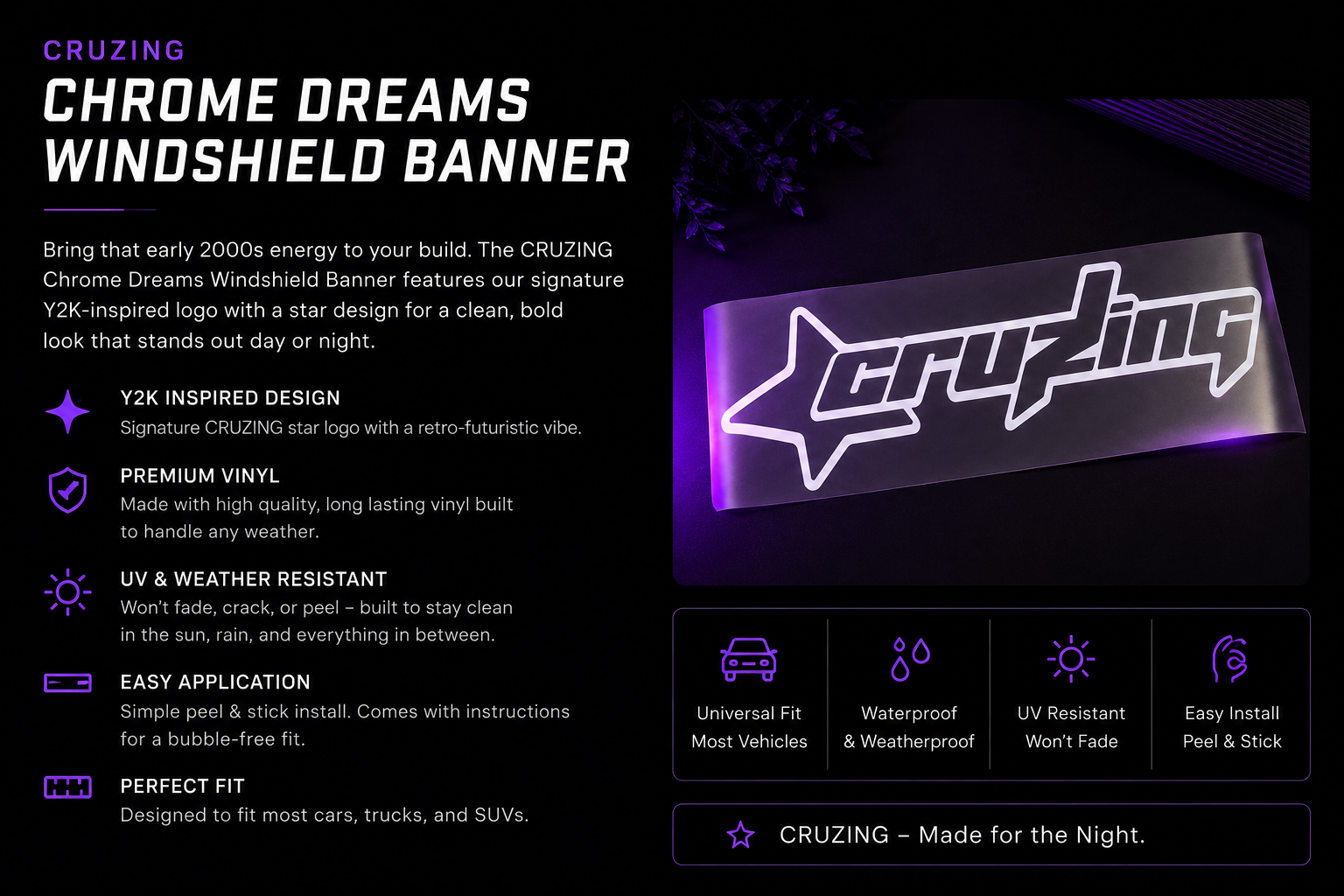 CRUZING Chrome Star Banner